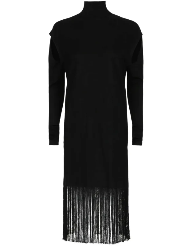 Cutout And Fringe Hem Dress