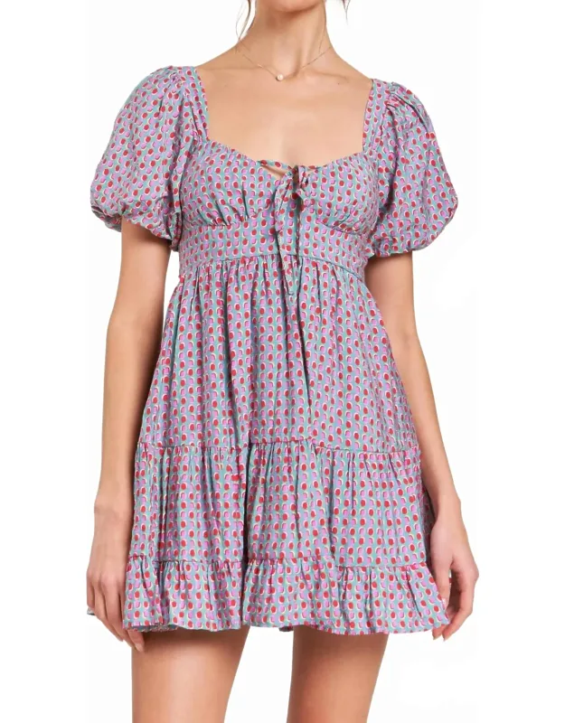 Puff Sleeve Mini Dress