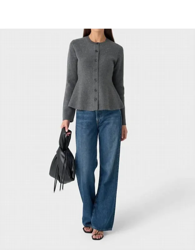 Cashmere Peplum Cardigan