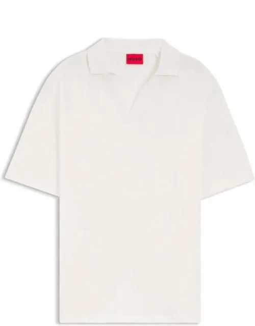 Jacquard-stripe Polo Shirt With Johnny Collar