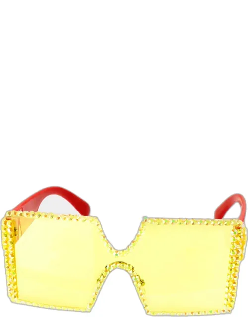 Bling Stone Embellished Square Sunglass