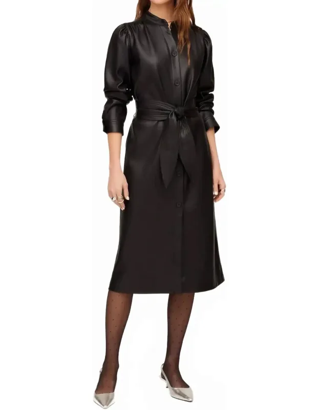 Faux Leather Dress