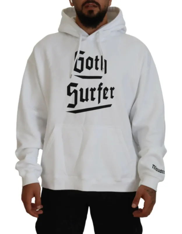 Cotton Hooded Printed Pullover Sweater (pre-owned)