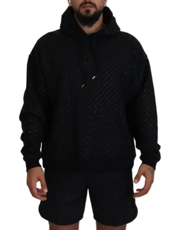 Cotton Hooded Printed Pullover Sweater (pre-owned)
