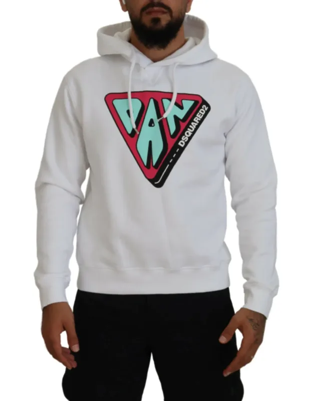 Cotton Hooded Printed Pullover Sweater