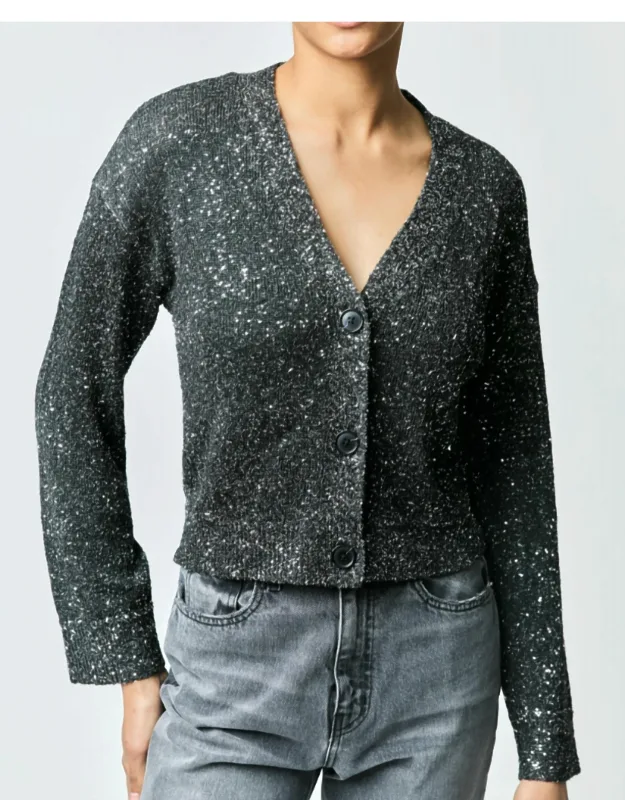 Kalena Sequin Plated Cardigan