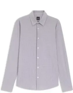 Printed Slim-fit Shirt In Performance-stretch Jersey