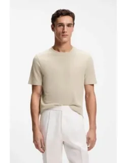 Bubble-jacquard Structure T-shirt In A Cotton Blend