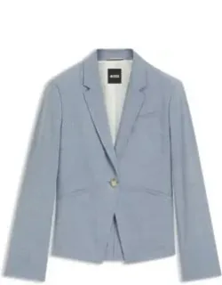 Melange Slim-fit Blazer In Virgin Wool