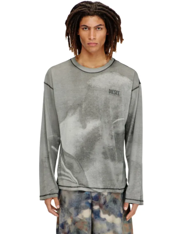 Long-sleeve T-shirt With Trompe L'oeil Print