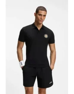 Cotton-piqué Polo Shirt With Tennis Artwork