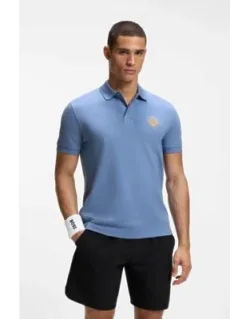 Cotton-piqué Polo Shirt With Tennis Artwork