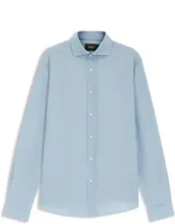Regular-fit Shirt In Italian-made Linen And Cotton