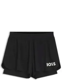 Stretch-jersey Shorts With Contrast Logo