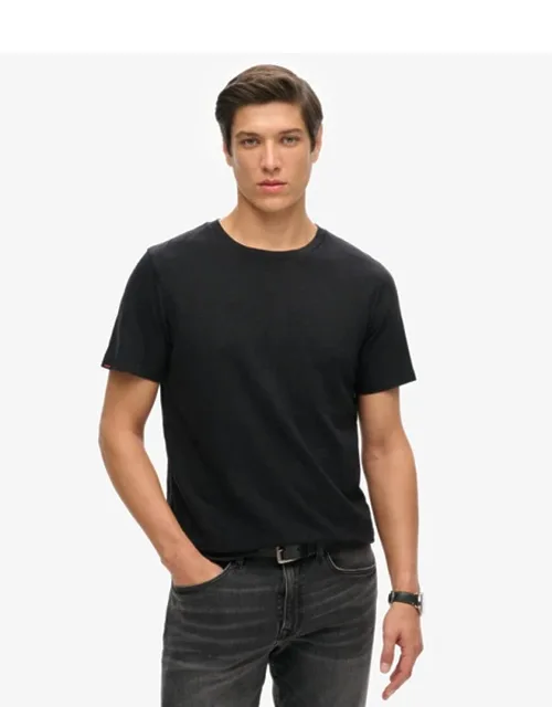 Crew Neck Slub Short Sleeved T-shirt