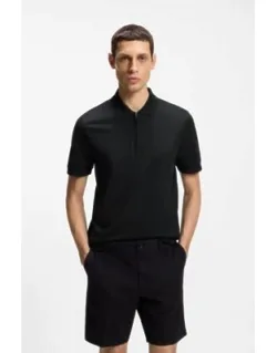 Zip-placket Polo Shirt In A Cotton Blend