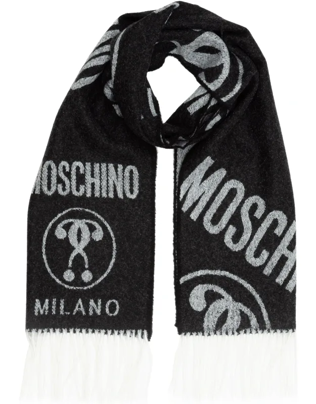 Double Question Mark Wool Scarf