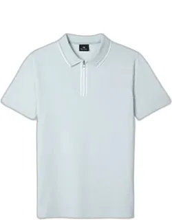 Jacquard Zip-neck Polo Shirt