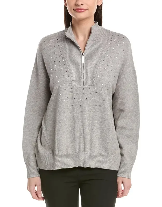 1/2-zip Funnel Neck Sweater