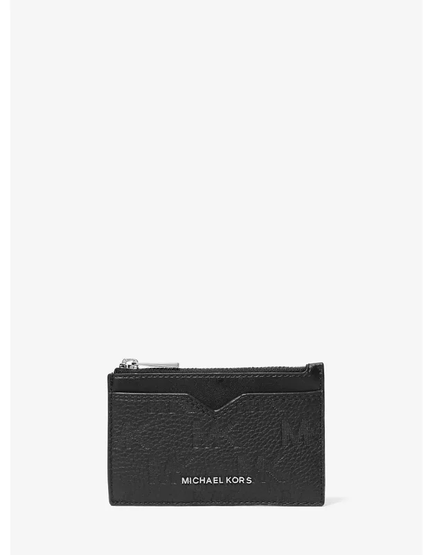 Hudson Logo Embossed Leather Card Case