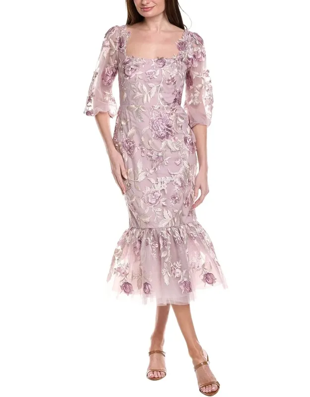 Puff Sleeve Midi Dress