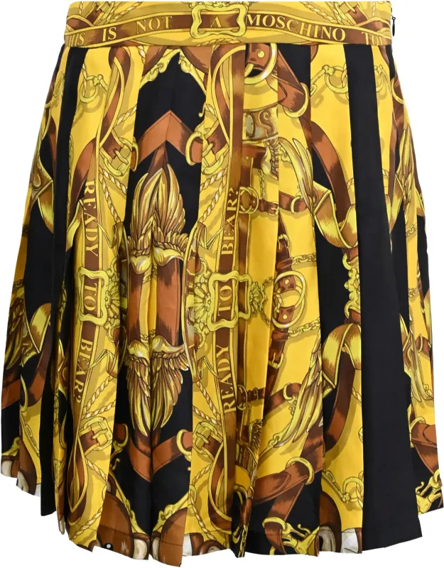 Couture Baroque-print Pleated Mini Skirt