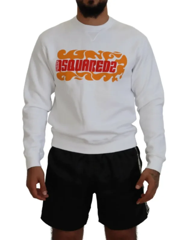Cotton Printed Long Sleeve Pullover Sweater