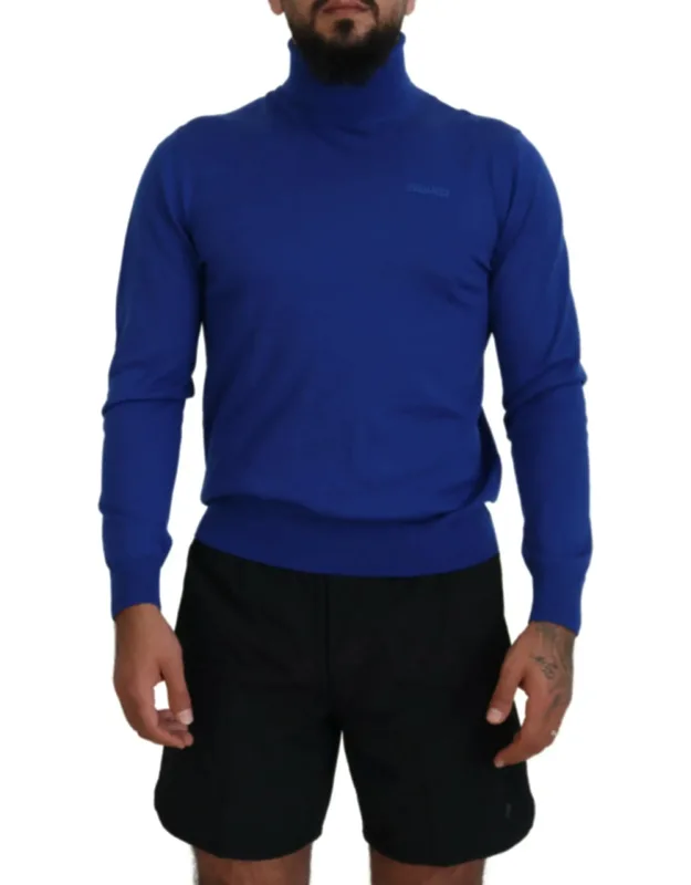 Logo Print Long Sleeve Turtle Neck Sweater