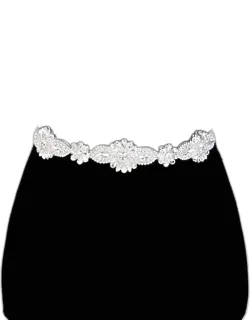 Floral Crystal Sash Ribbon Bridal Wedding Belt / Headband