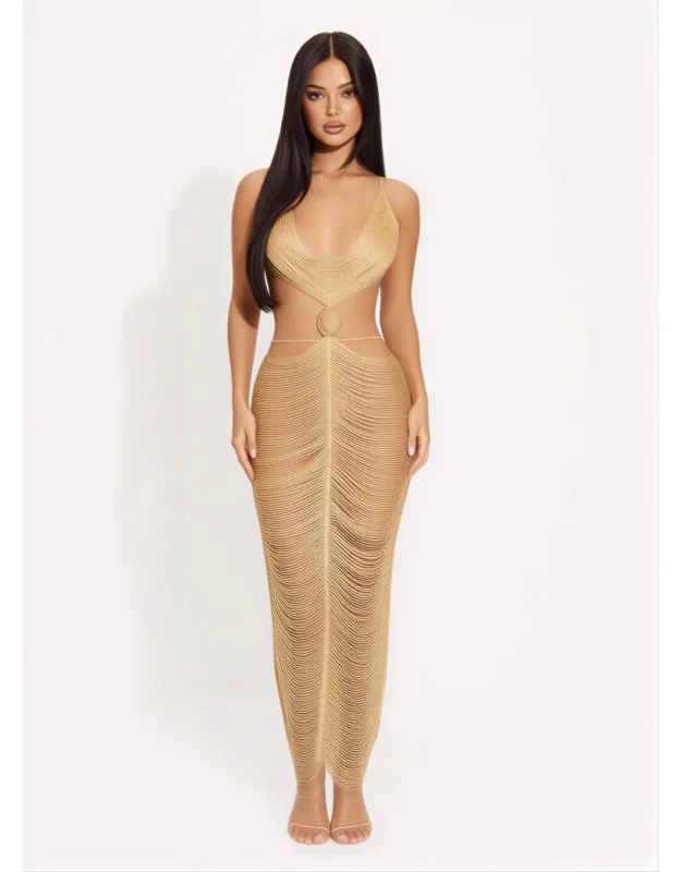 Cut Open Back Maxi Dress