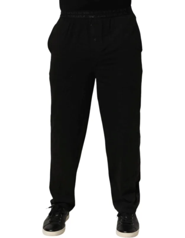 Cotton Blend Logo Waistband Trousers