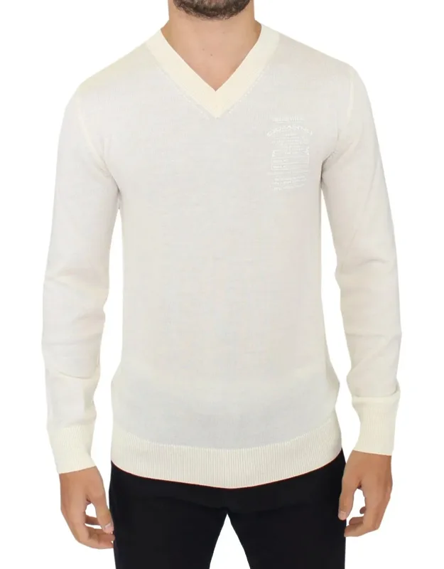 Wool Blend V-neck Pullover Sweater