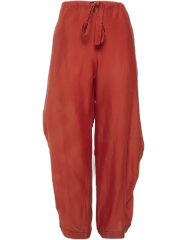 Cotton Blend Drawstring Trousers