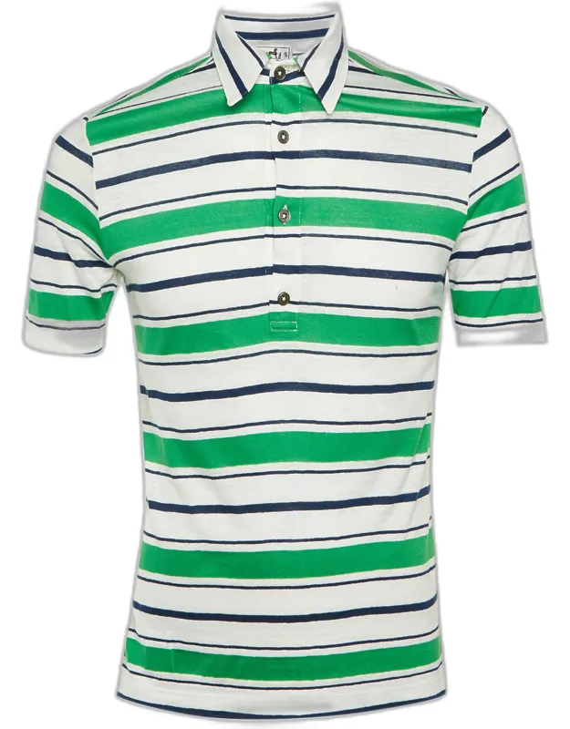 Striped Linen & Cotton Polo T-shirt