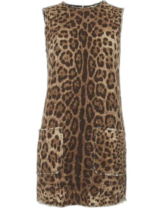 Leopard Print Cotton Mini Dress