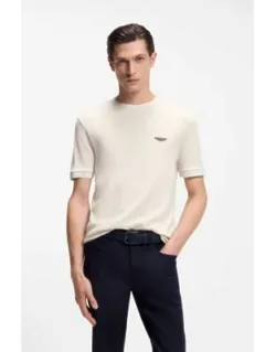 T-shirt In Wool-cotton Jacquard