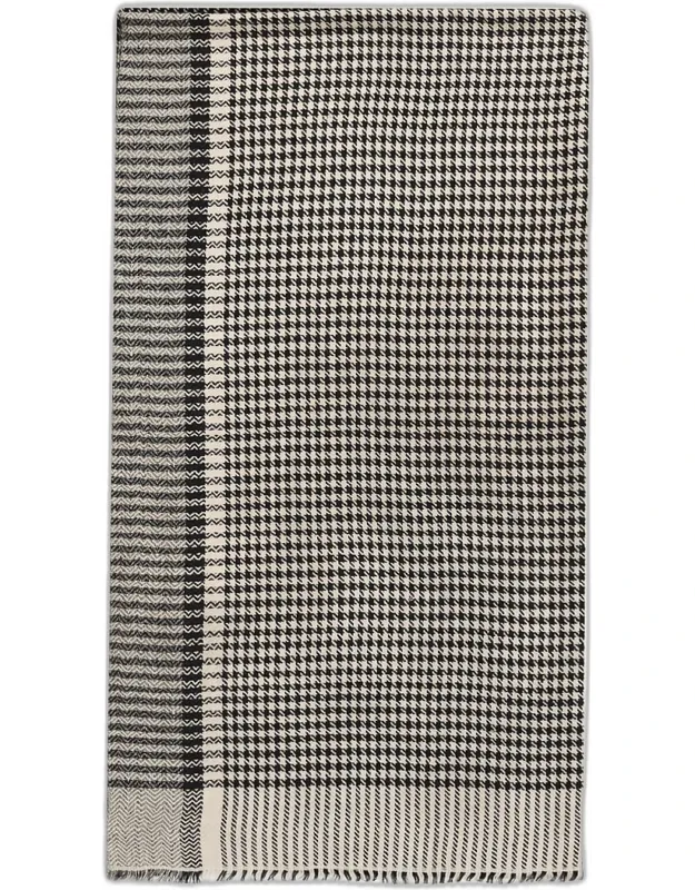 Handwoven Houndstooth Cashmere Scarf