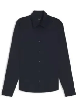 Performance-stretch Slim-fit Shirt In Structured Jersey