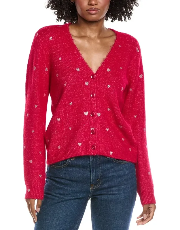 Foil Heart Wool-blend Cardigan
