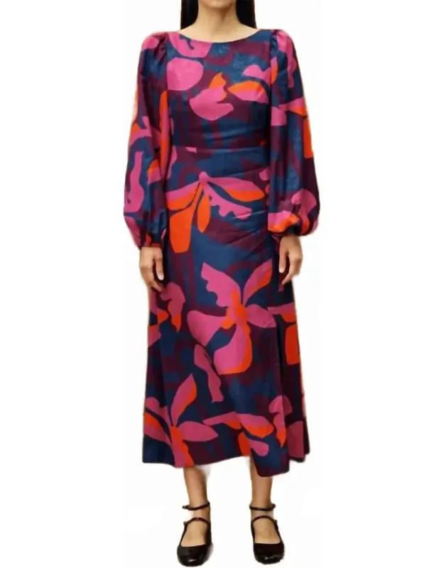 Stendhal Dress In Geo Flowers