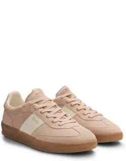 Suede Trainers With Smooth Leather Trims