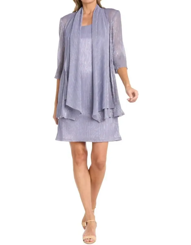 Metallic Jacket Dress Set