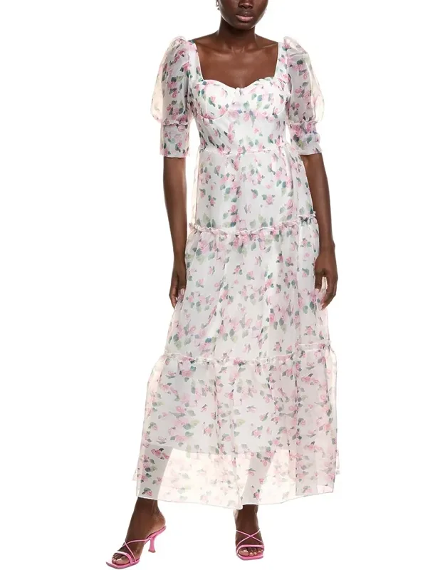 Tiered Organza Maxi Dress
