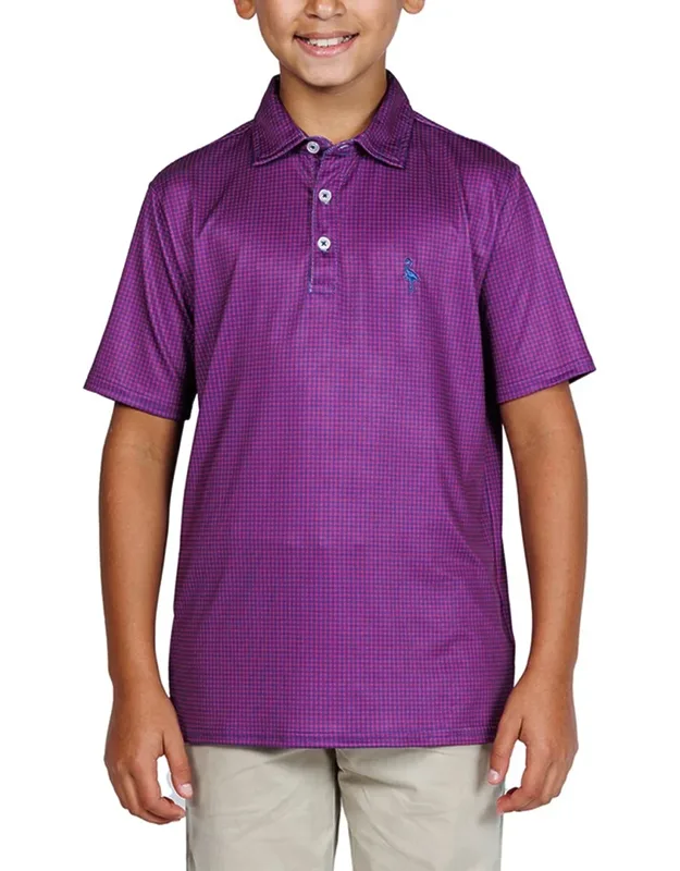 Mini Houndstooth Performance Polo Shirt