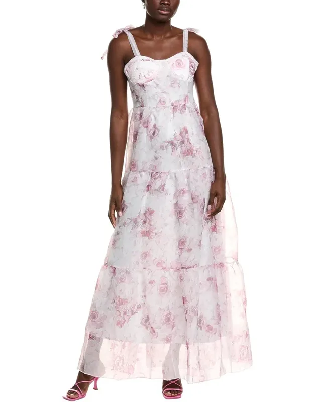 Tiered Organza Maxi Dress