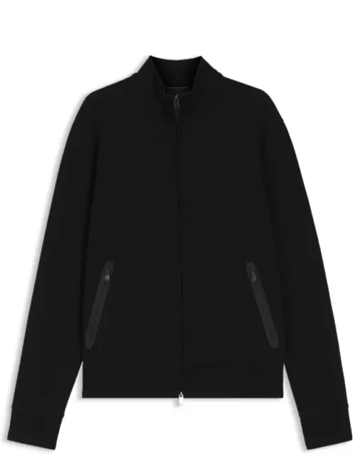 Waffle-texture Zip Sweatshirt