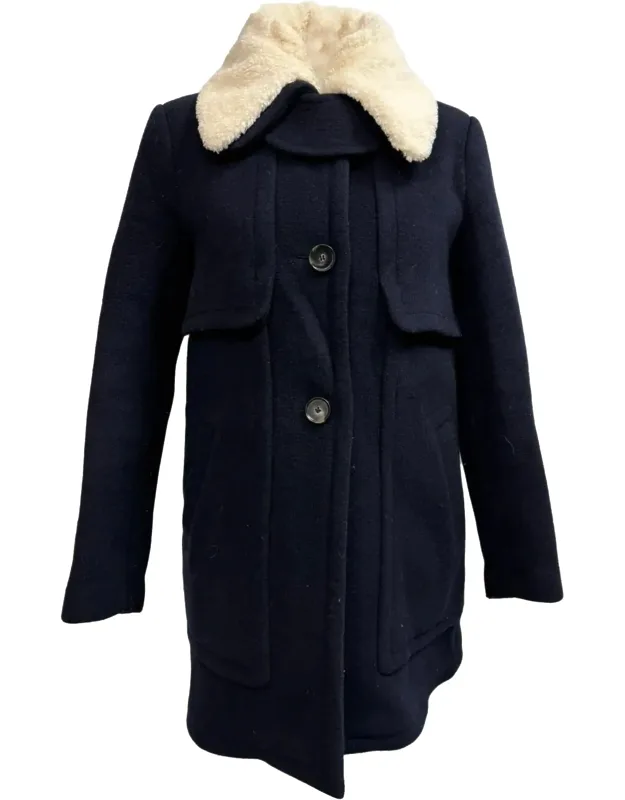 Round Neck Sheared-collar Coat