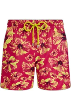 Ultra-light And Packable Swim Shorts Macro Hibiscus