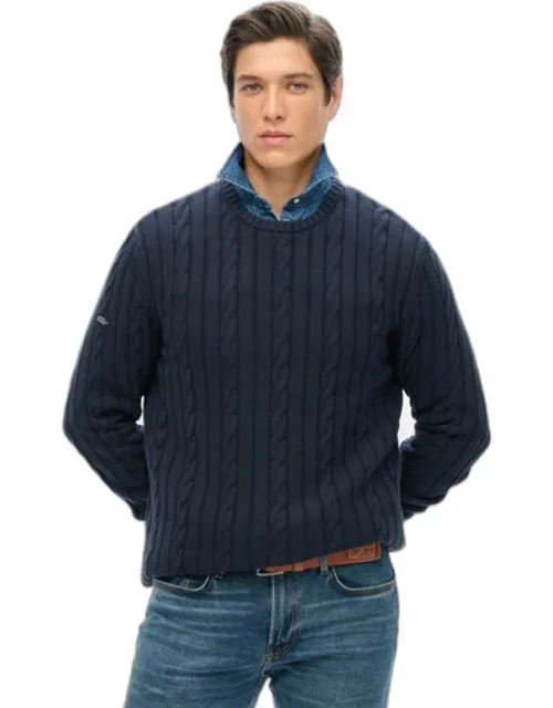 Cotton Classic Cable Knit Crew Jumper