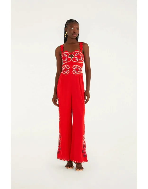 Lovely Pineapple Embroidered Jumpsuit